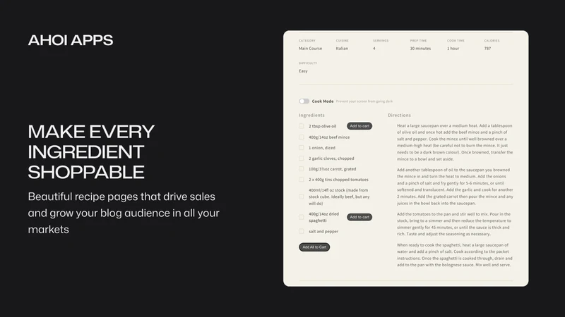 Ahoi Apps ‑ Easy Recipe Pages