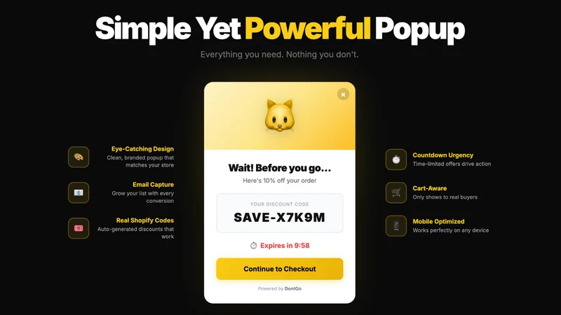 DontGo Email SMS & Exit Popups