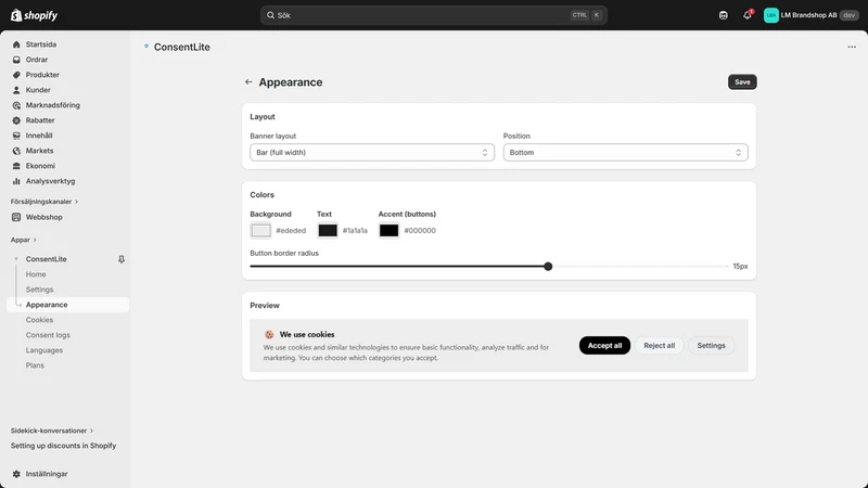 ConsentLite GDPR Cookie Banner