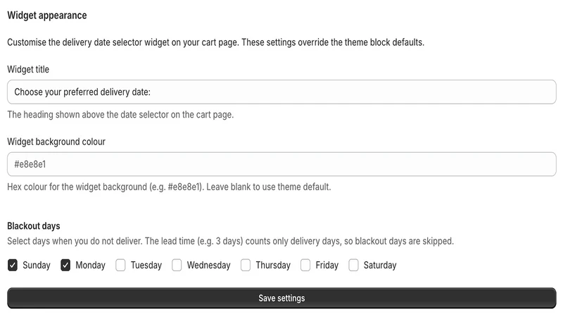 Farmfetch Delivery Date Picker