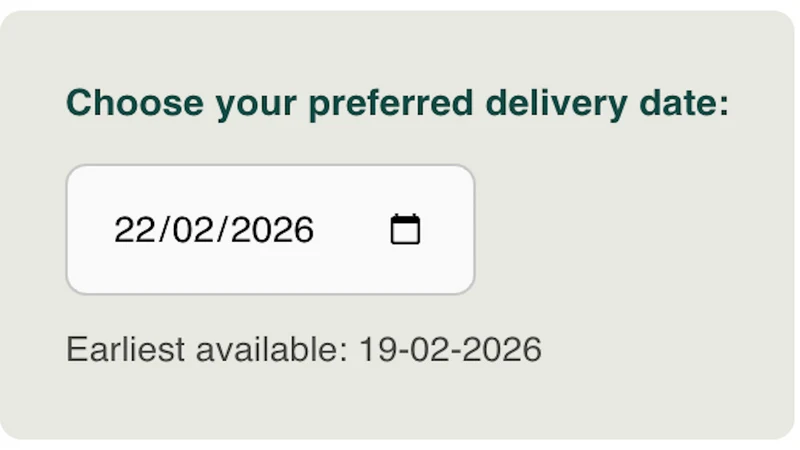 Farmfetch Delivery Date Picker