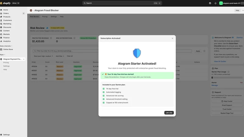 Alogram Payment Fraud Blocker