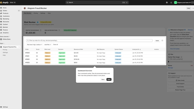 Alogram Payment Fraud Blocker