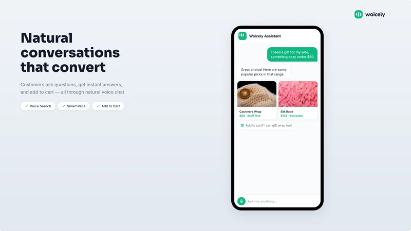 Woicely ‑ Shopping Assistant
