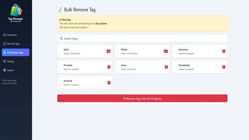 Bulk tag manager ‑ Pinakkaa