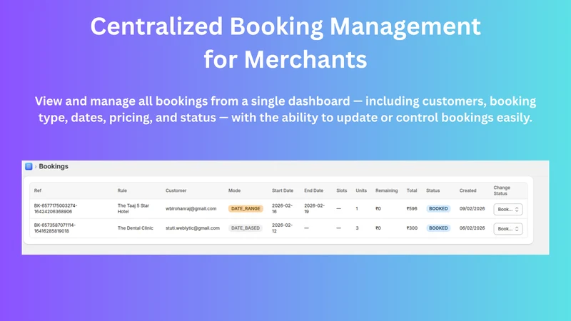 WBL ‑ Booking Calender