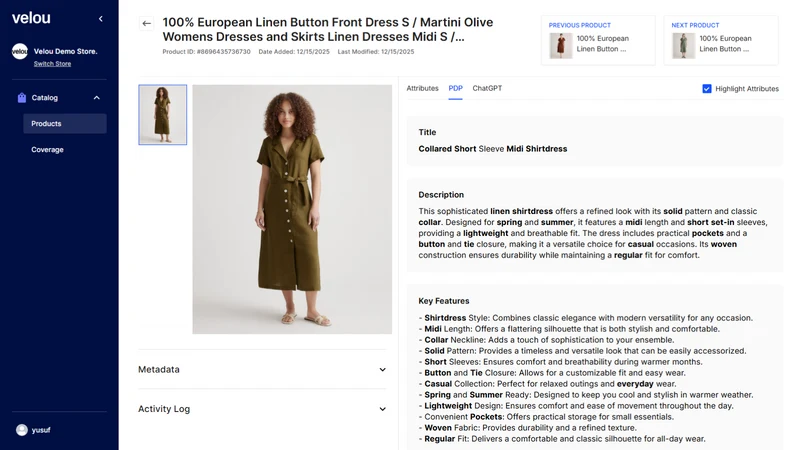Velou: Catalog for Agents
