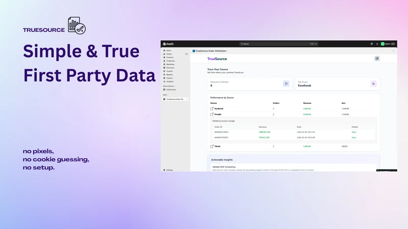 TrueSource ‑ Order Attribution