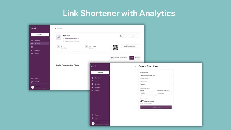 TinyLinks: QR‑code & Short URL