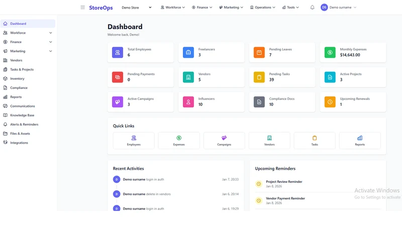 StoreOps ‑ Operations Platform