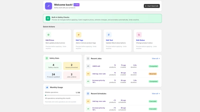 SafeEdit: Bulk Edit & Preview