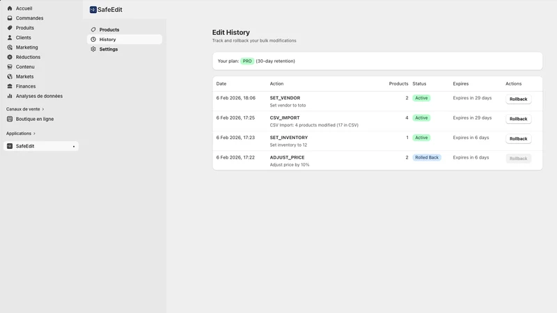 SafeEdit ‑ Bulk Product Editor