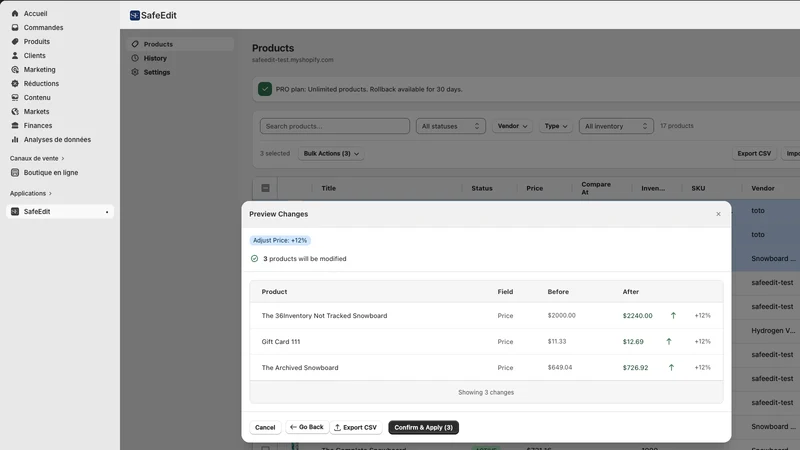 SafeEdit ‑ Bulk Product Editor