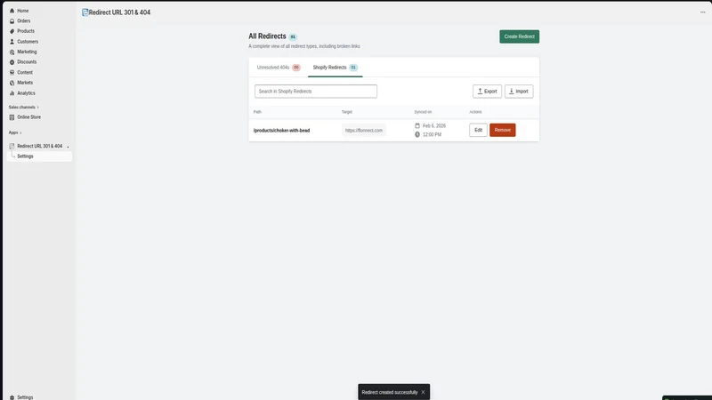 Redirect URL 301 & 404