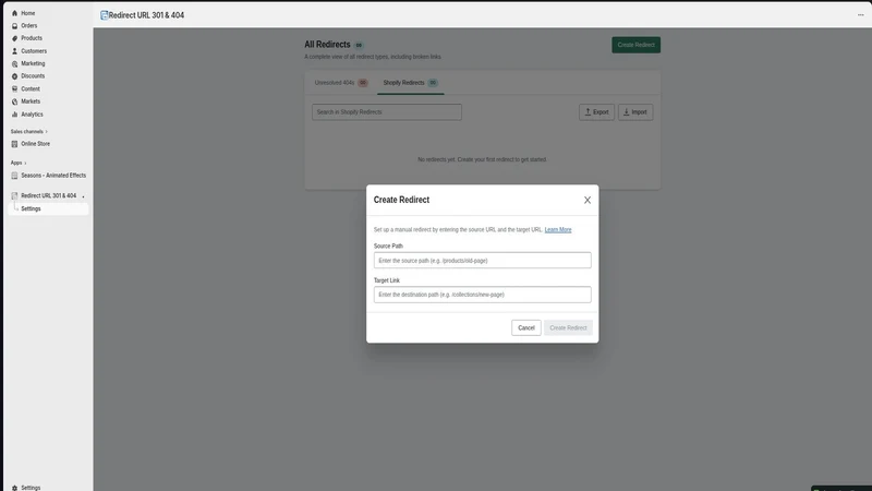 Redirect URL 301 & 404