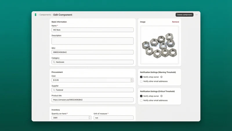 Product Component Manager