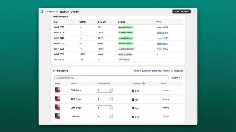 Product Component Manager