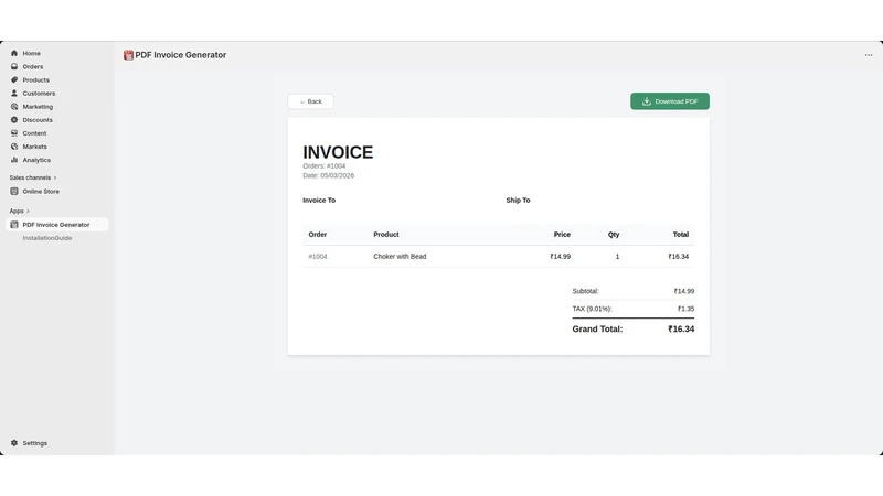 PDF Invoice Generator