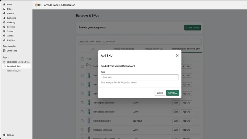 GS: Barcode Labels & Generator