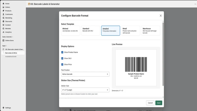 GS: Barcode Labels & Generator