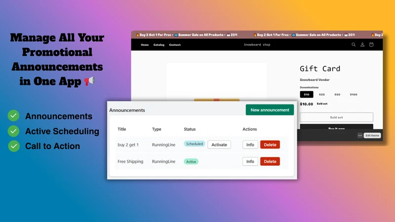 Announcement Bar Scheduler