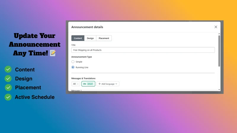 Announcement Bar Scheduler