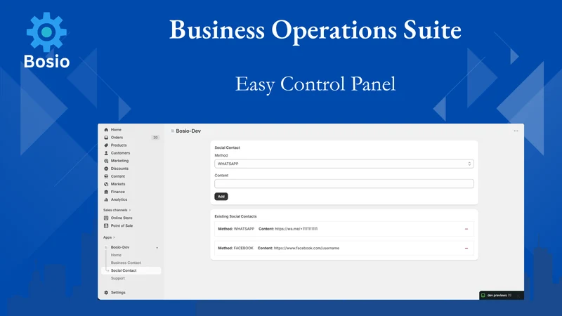 Bosio ‑ Business Operations