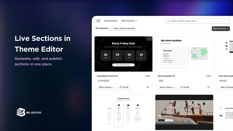 Blocko: AI Theme Sections