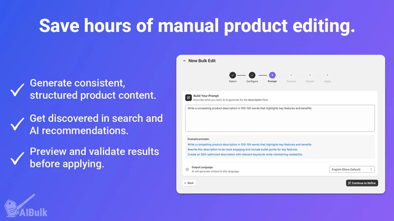 AIBulk: Create & Edit Products