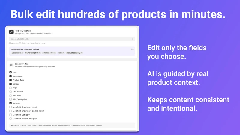 AIBulk: Create & Edit Products