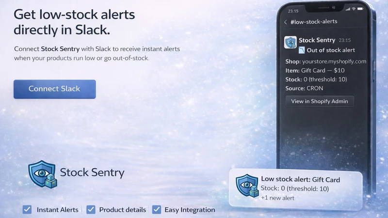 Stock Sentry: Low Stock Alerts