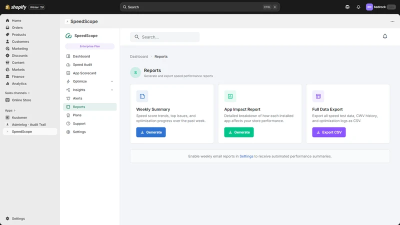 Speedscope ‑ Speed Optimizer