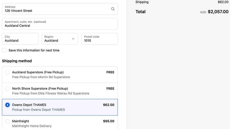 Shipping Rates for Mainfreight