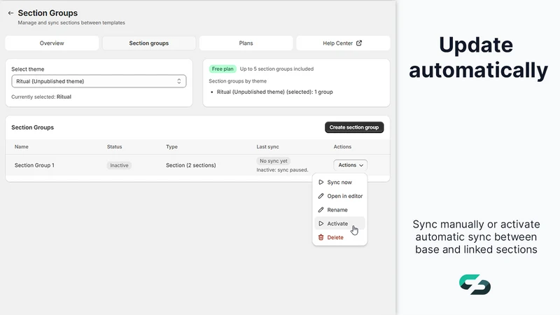 Section Link: Sync & Bulk Edit