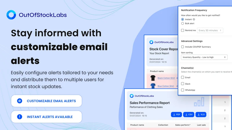 Out Of Stock Alert Restock Lab