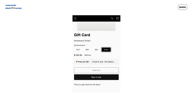 OSS VAT Price Preview 🇪🇺