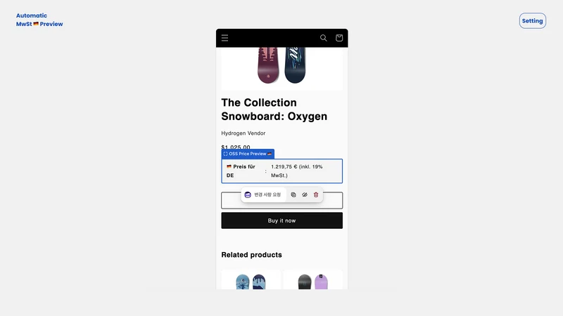 OSS VAT Price Preview 🇪🇺