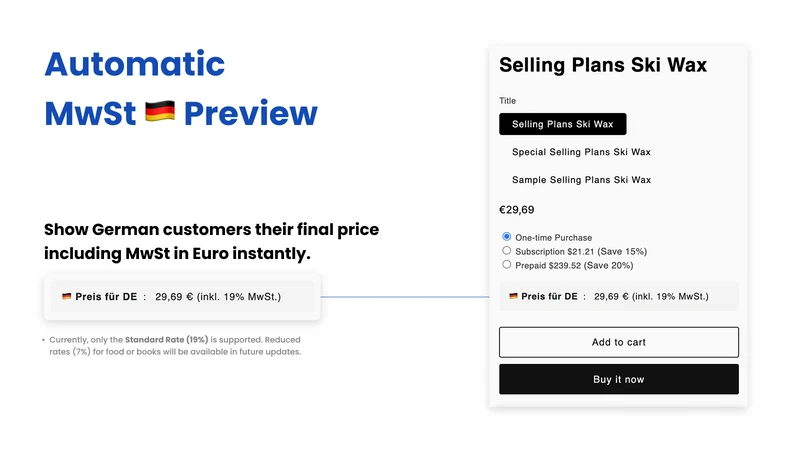 OSS VAT Price Preview 🇪🇺