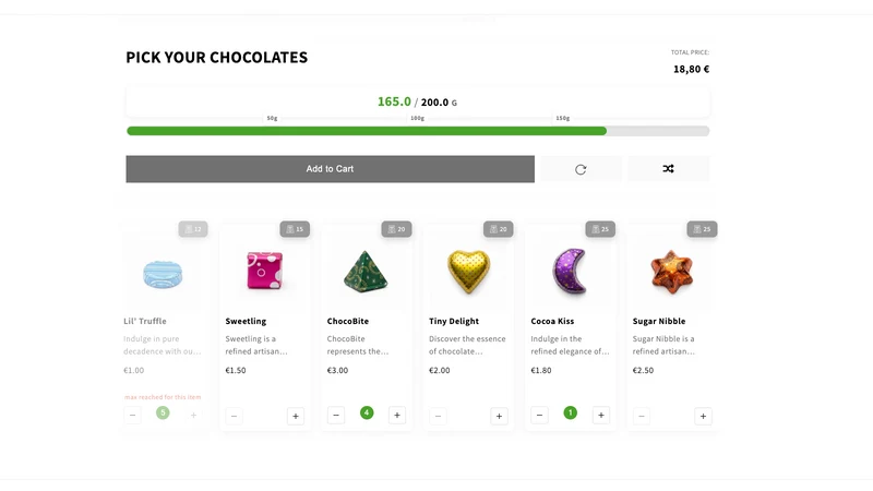 MixBundle Quantity and Weight