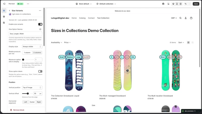 LGD ‑ Sizes in Collections