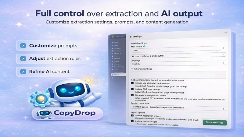 CopyDrop AI Product Import