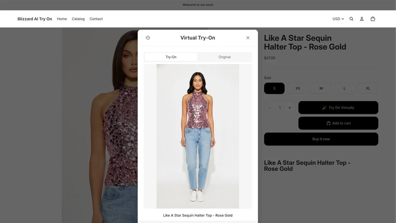 Blizzard AI Try On Garment