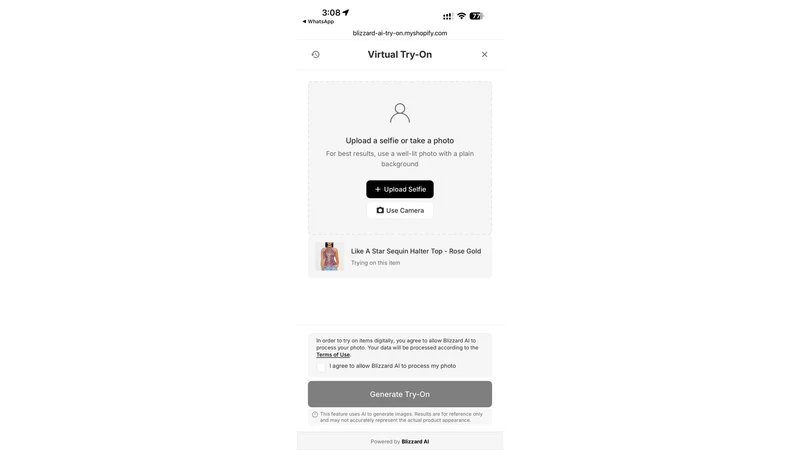 Blizzard AI Try On Garment