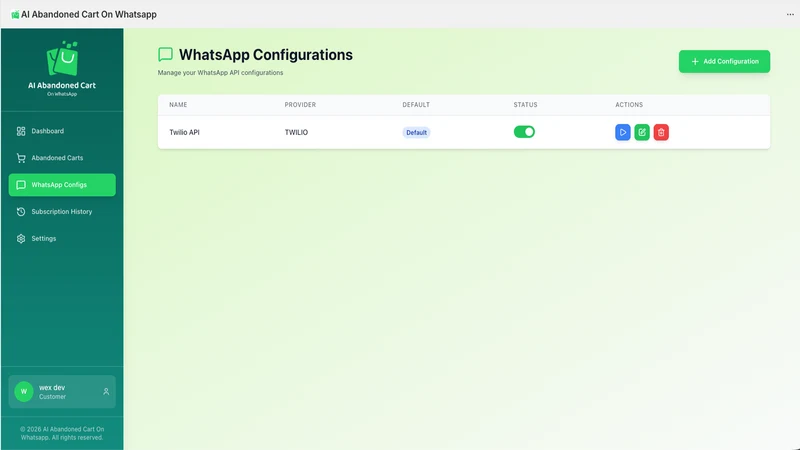 AI Abandoned Cart On Whatsapp