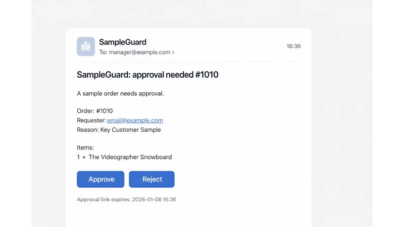 SampleGuard ‑ Order Approval