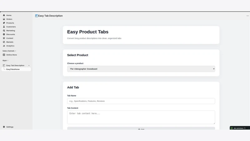 Easy Tab Description
