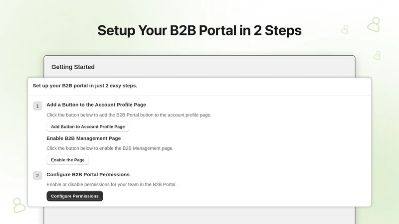 B2B: Account Management Portal