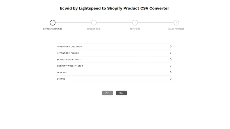 Vostari CSV Converter: Ecwid