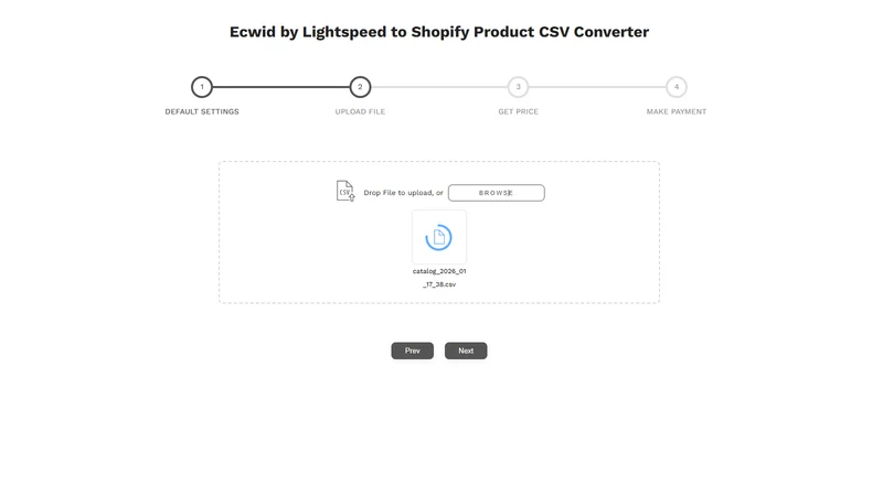 Vostari CSV Converter: Ecwid