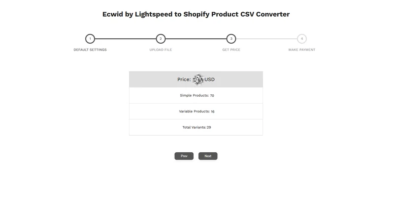 Vostari CSV Converter: Ecwid